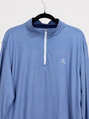 Rhoback 1/4 Zip Long Sleeve Pullover Performance Golf Size L Houndstooch Pattern